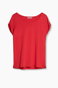 Esprit Zacht T-shirt van een katoenmix Red for Women