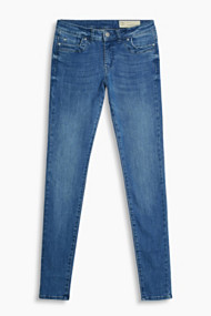 Esprit Stretchjeans met gaatjespatroon Blue Light Washed for Women