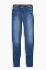 Esprit High-waisted jeans met shaping effect Blue Light Washed for Women