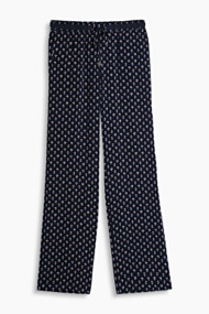 Esprit Soepele broek met print en elastische band Navy for Women