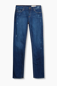Esprit Stretchjeans met used effecten Blue Medium Washed for Women