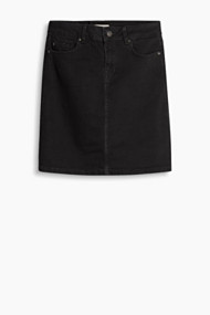 Esprit Minirok van black denim met stretch Black Dark Washed for Women