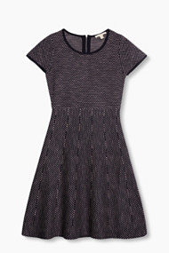 Esprit Jacquardjurk van dicht breisel Navy for Women