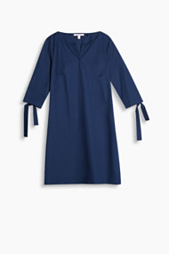 Esprit Katoenen jurk met strikdetails Navy for Women
