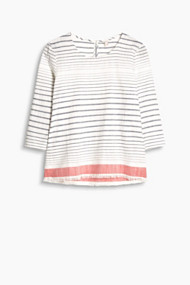 Esprit Fijngestreepte blouse van 100% katoen Off White for Women