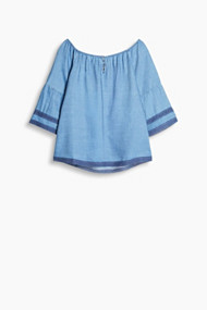 Esprit Soepele off-the-shoulder-blouse met kant Grey Blue for Women