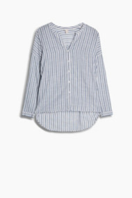 Esprit Luchtig overhemd in Henley-stijl, katoen Navy for Women