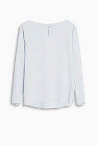 Esprit Soepele blouse met boothals Pastel Blue for Women