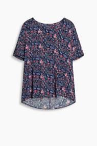 Esprit Soepele blouse met bloemenprint all-over Navy for Women