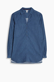 Esprit Doubleface blouse van 100% katoen Grey Blue for Women
