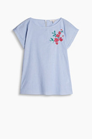 Esprit Geborduurde blouse met strepen Off White for Women