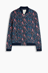 Esprit Zijdeachtig bomberjack met bloemenprint Navy for Women