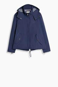 Esprit Zachte jas met capuchon, katoenmix Grey Blue for Women