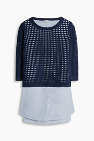 Esprit Innovatieve 2-in-1 trui met ajour Navy for Women
