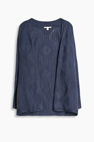 Esprit Vest met ton sur ton jacquardpatroon Navy for Women
