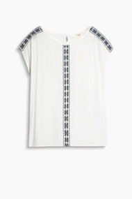 Esprit Blouseachtige top, soepele materiaalmix Off White for Women