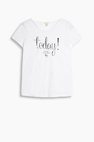 Esprit T-shirt met folieprint, 100% katoen New White for Women