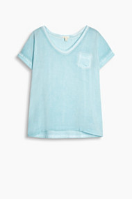 Esprit Gewassen shirt van een materiaalmix Light Aqua Green for Women
