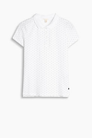 Esprit Piqué poloshirt met fraaie printjes White for Women