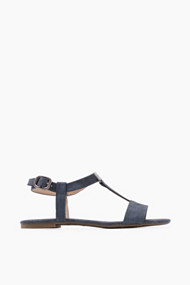 Esprit Sandalen met T-strap van imitatienubuck Navy for Women