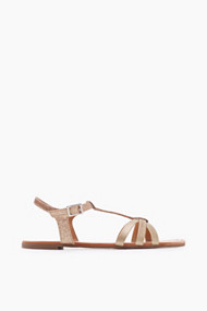 Esprit Platte sandalen met T-strap Gold for Women