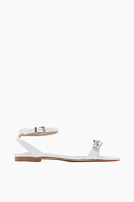 Esprit Platte sandalen met facetsteentjes White for Women