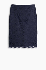Esprit Kokerrok van ornamentele kant Navy for Women