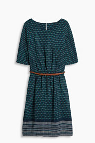 Esprit Jurk van soepel weefsel met print Navy for Women