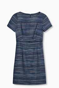 Esprit Kokerjurk met jacquardstrepen Navy for Women