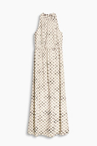 Esprit Chiffon maxi-jurk met stippen Off White for Women