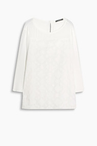 Esprit Fijne gestructureerde blouse, borduursel Off White for Women