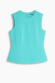 Esprit Getailleerde blouseachtige top van crêpe Dark Teal Green for Women