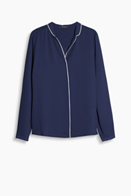 Esprit Blouse van soepele crêpe Navy for Women