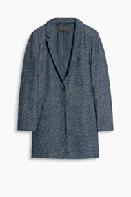 Esprit Tweed mantel met shiny lurex-effecten Navy for Women
