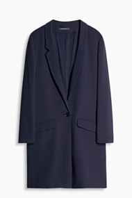 Esprit Indoor mantel van kreukvrije crêpe Navy for Women
