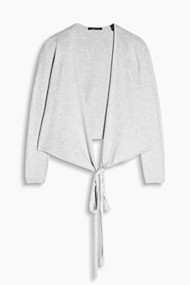 Esprit Kort, fijngebreid wikkelvest Light Grey for Women
