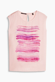 Esprit Soepele top van een materiaalmix Nude for Women