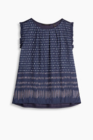 Esprit Blouseachtige top van een materiaalmix Navy for Women