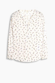 Esprit Soepele blouse in Henley-stijl Off White for Women