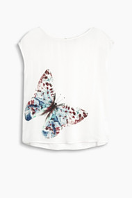 Esprit Fijne blouse met vlinderprint White for Women