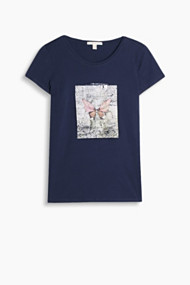 Esprit Shirt met artwork print, 100% katoen Navy for Women
