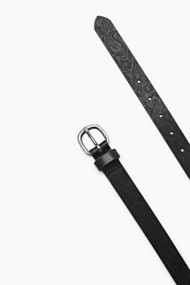 Esprit Riem met reliëf, 100% leer Black for Women