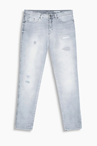 Esprit Stretchjeans in destroyed look Grey Light Washed for Women