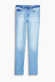 Esprit Stretchy denim met donkere details Blue Bleached for Women