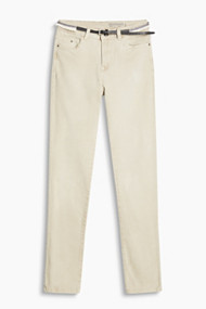 Esprit Stretchbroek met versierde riem Light Beige for Women