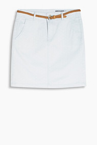 Esprit Katoenen stretchrok met riem Pastel Blue for Women