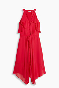 Esprit Midi-jurk van fijne crêpe-chiffon Pink Fuchsia for Women