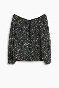 Esprit Carmenblouse van fijn chiffon Black for Women