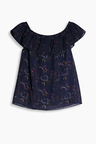 Esprit Soepele off-shoulder blouse Navy for Women