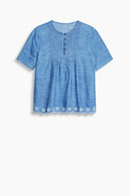Esprit Soepele blouse in denim look Blue Medium Washed for Women